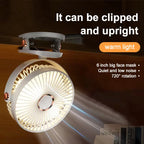 LED Clip Fan: Rechargeable, Silent, 5-Speed Desk Fan & Night Light