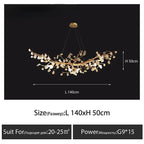 Kapok Flower Glass Crystal Chandelier for Living Room Dining Bedroom