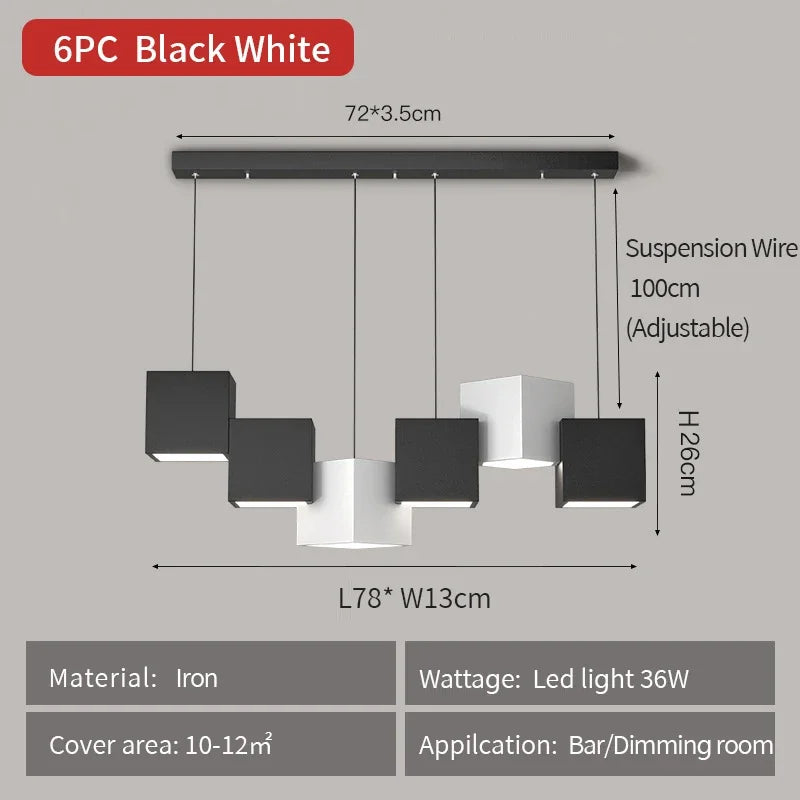 Magic Cube LED Pendant Lights for Dining Room Living Room Fixtures