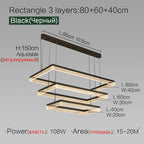 Square Modern Minimalist Nordic Chandelier for Living Room, Dining Room, Bedroom