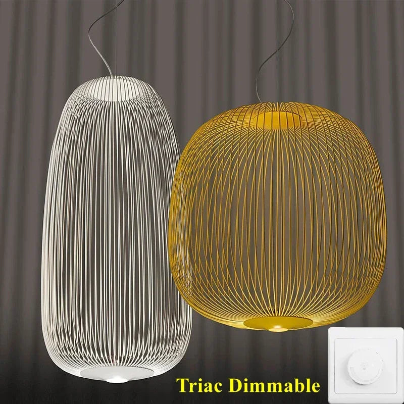 Modern Remote LED Pendant Lamp: Retro Bird Cage Design for Stylish Industrial Lighting