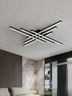Black Chandelier LED Ceiling Lamp: Nordic Minimalist Square Bedroom Living Room Lighting