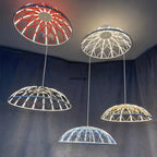 SKynest Rope LED Chandelier: Circular Woven Fireworks Light for Living Room & Restaurant