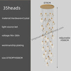 Crystal Chandelier Pendant Light for Luxury Staircase