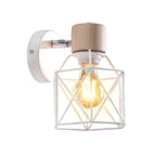 Industrial LED Wood Wall Sconce E27 Retro Bedside Lamp Vintage Indoor Lighting