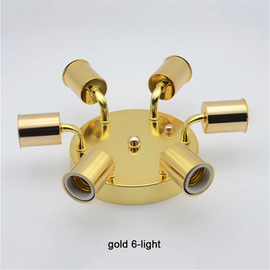 Minimalist Ceramic E27 Ceiling Lights in Gold/Chrome/White/Black, 3-8 Heads Lighting Fixture