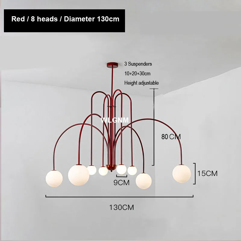 Glass Ball Chandelier: Modern Living Room Dining Kitchen Light Fixtures