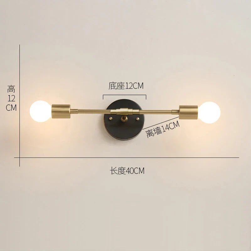 Nordic Gold Copper Wall Sconce for Modern Home Decor - Industrial Luminaire