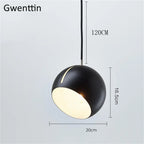 Gold Ball Pendant Light: Nordic Modern LED Hanging Lamp for Home Decor