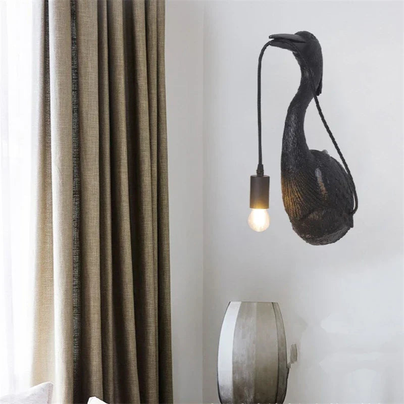 Nordic Crane Resin Wall Lamps for Bedroom, Living Room, Staircase, and Corridor