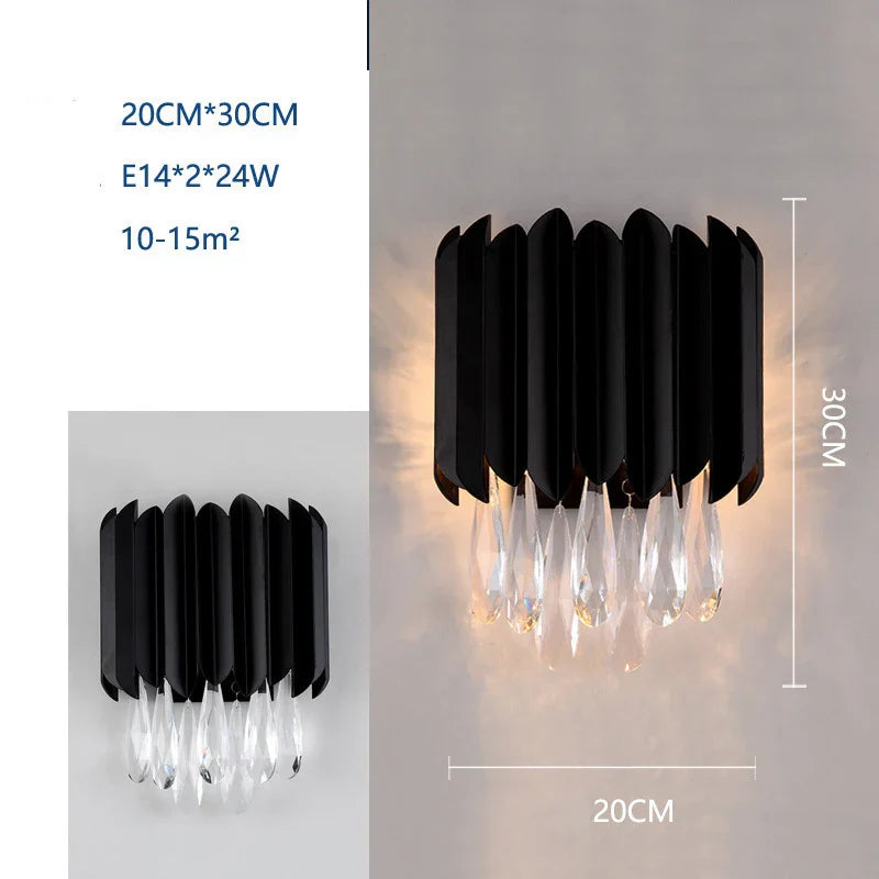 Crystal Wall Lamp: Modern Light Luxury for Living Room, Bedroom, and Corridor.