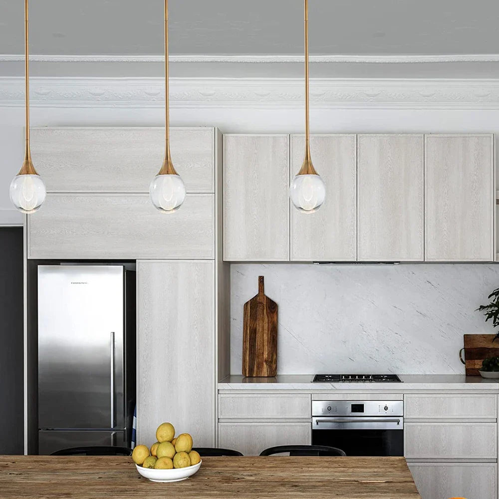 Modern Glass Ball Crystal LED Pendant Lighting for Kitchen Bedroom Home Decor