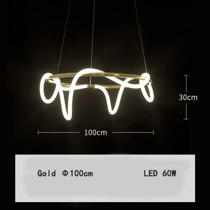 Nordic Light Luxury Chandelier Creative LED Bar for Living Room and Study Desk