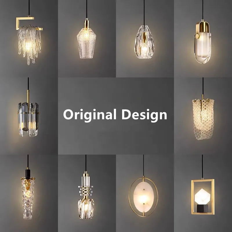 Crystal LED Ceiling Chandelier | Modern Bedroom Pendant Lamp