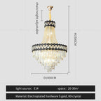 Crystal Chandelier Spiral Staircase Hall Lamp Duplex Living Room Hardware Texture