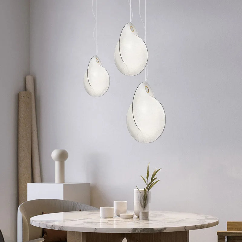 Silk Shell Pendant Lamp: Japanese Style, Simple Design for Living Room, Bedroom, Kitchen