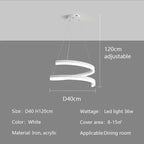 Nordic LED Pendant Lights Dimmable Chandelier Ring Lamp Fixture