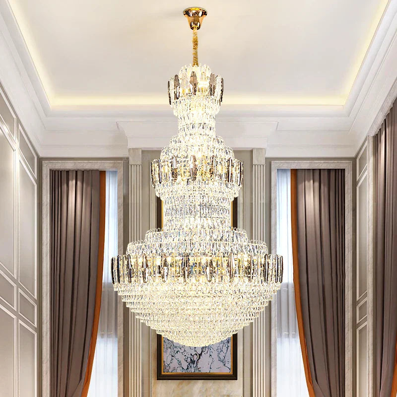 Light Luxury Crystal Chandelier: Postmodern Elegance for Hotels, Villas, and Duplexes