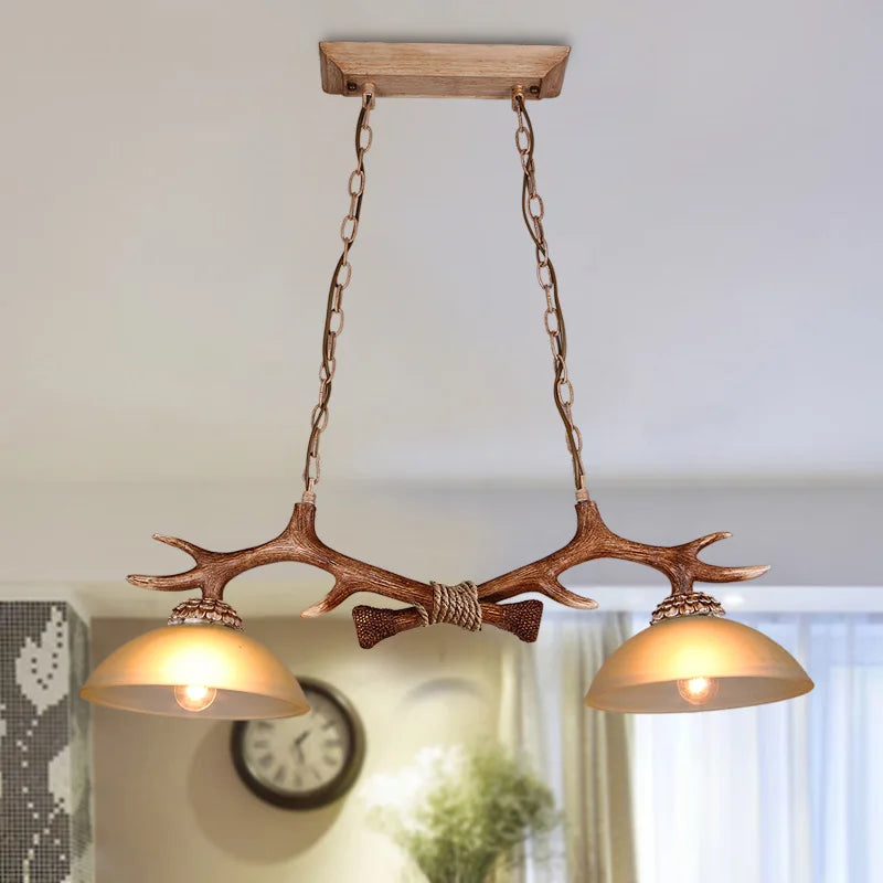 Retro Antlers Chandelier: Resin Restaurant and Cafe LED Lighting Fixture
