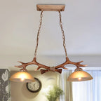 Retro Antlers Chandelier: Resin Restaurant and Cafe LED Lighting Fixture