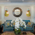 Peacock Resin Wall Lamp: Nordic Style LED Light for Bedroom, Living Room, Staircase