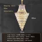 Modern Crystal Chandeliers for Luxury Living Room Staircase Lighting