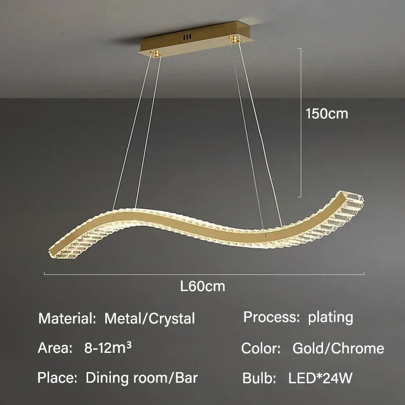 Crystal LED Ceiling Chandeliers for Elegant Dining Room Decor