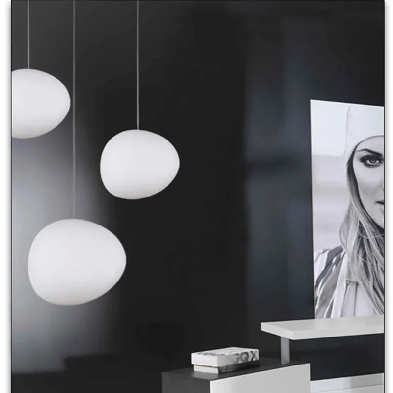 Gregg Glass Pendant Lights for Living Room, Bedside, Modern Round Ceiling Lamps