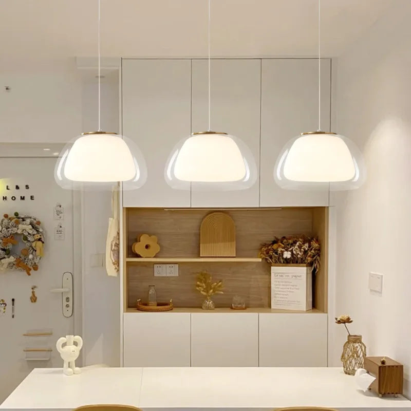 LED Jelly Glass Pendant Light for Living Room Kitchen Dining Table