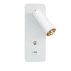 LED Wall Lights with Switch and USB Interface in White or Black, Modern Sconce
