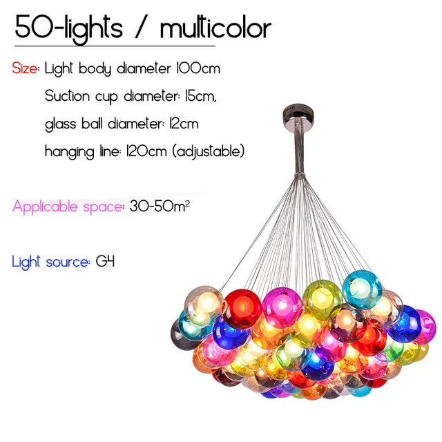 Nordic LED Multi Bubble Chandelier for Living Dining Office Kids Room