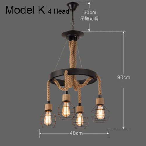Industrial Rustic Pendant Lights Indoor Lamp for Living Dining Room Home Décor
