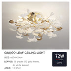 Ginkgo Leaf Bedroom Lamp: Post-modern Romantic Art Ceiling Light for Master Bedroom