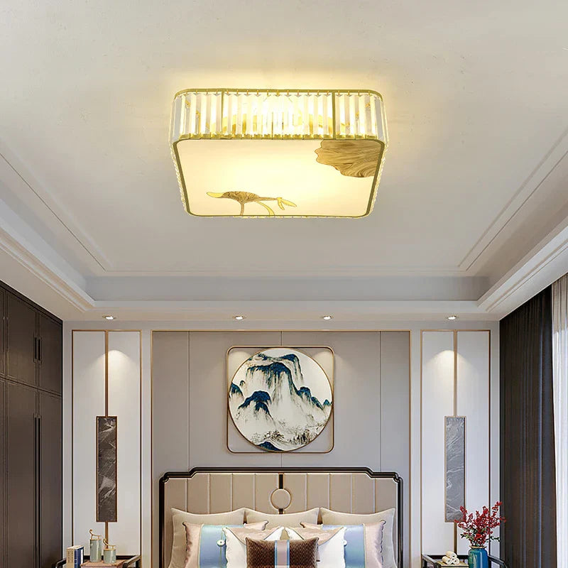 Crystal Chinese Style Ceiling Light for Living Room and Bedroom