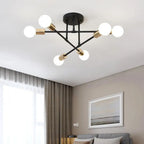 Nordic Minimalist LED Ceiling Chandelier Black Gold for Living Rooms Bedrooms