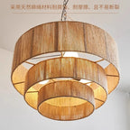 Nordic Hemp Rope Pendant Lights by - Minimalist E27 LED Chandeliers for Dining Room & Bedroom