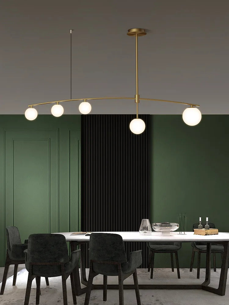 Glass Ball Pendant Chandelier: Stylish LED Hanging Lights for Dining Room, Kitchen, & Bar.