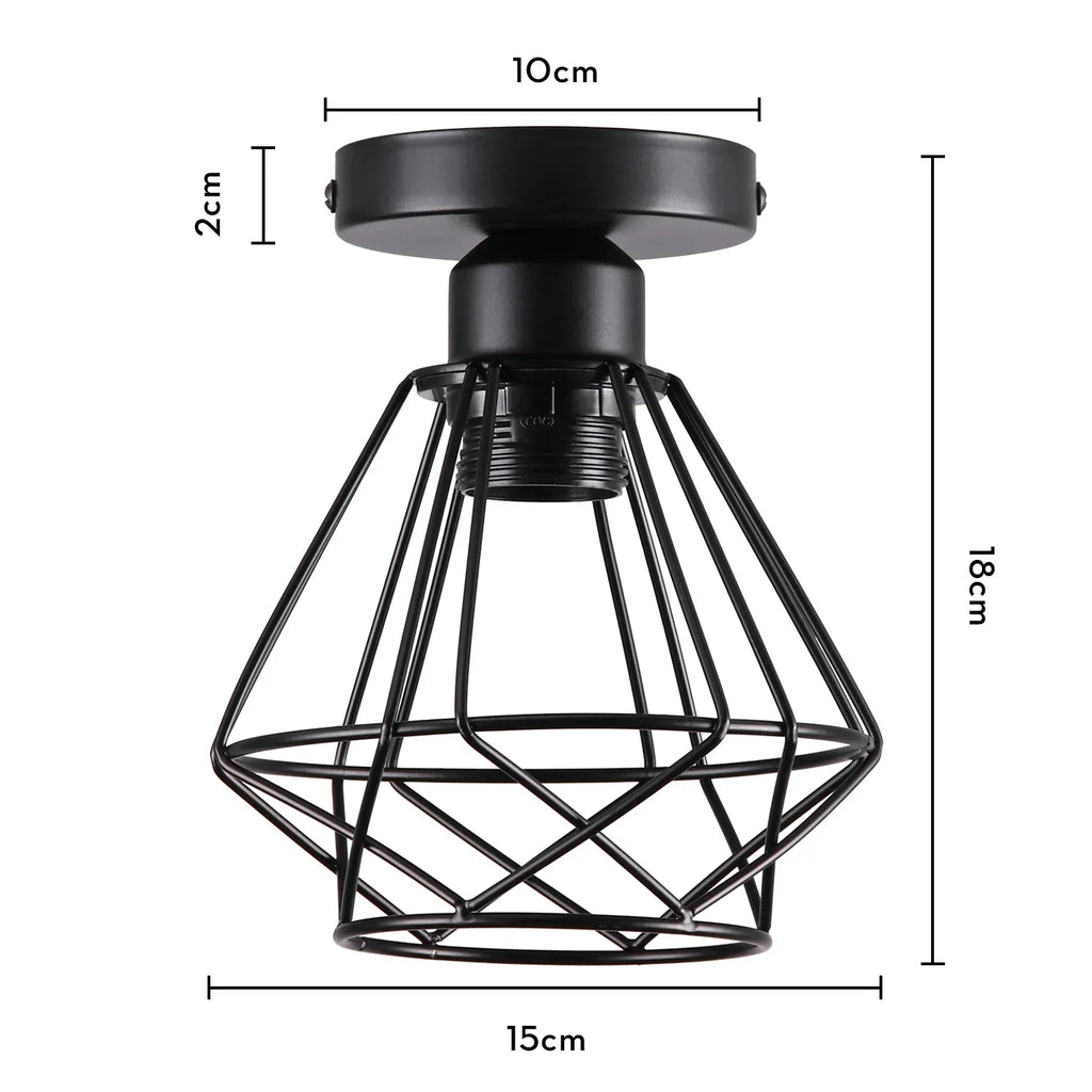 Industrial LED Ceiling Light: Modern Retro Loft Plafonniers for Living Room Kitchen Cage Home Decor