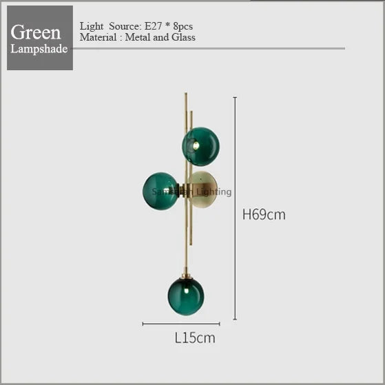 Modern Glass Ball Wall Lamp for Living Room, Study, Bedside, Loft, Bathroom