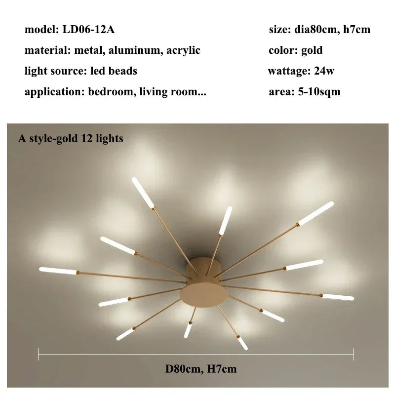 Modern LED Ceiling Chandelier for Home Lighting and Bedroom Luster