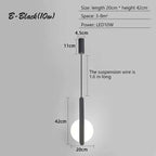 Nordic Black Pendant Lamp for Bedroom Decoration