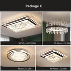 Crystal Industrial Pendant Lamps Set for Modern Living Room Bedroom Kitchen Decor