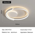 Circle LED Ceiling Lamp | Minimalist Round Iron Dimmable Bedroom Light Fixtures
