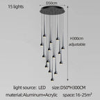 Water Drop Pendant Light: Modern Luxury Chandelier for Staircase, Bedside, Bar, and Restaurant