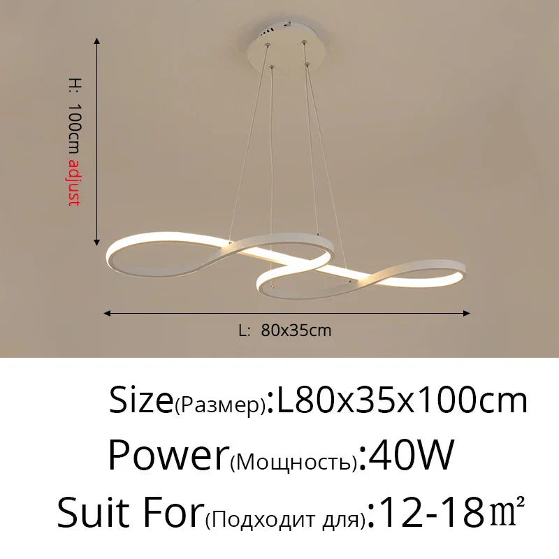 Nordic Minimalist LED Chandelier: Modern Aluminum Copper Pendant Lamp for Home Decor