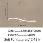 Nordic Minimalist LED Chandelier: Modern Aluminum Copper Pendant Lamp for Home Decor