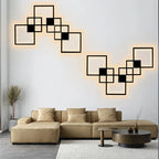 Dimmable Square LED Wall Sconce: Modern Black White Metal Indoor Lighting