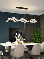LED Wave Pendant Light for Living Room Kitchen Decor - Indoor Hanging Lights