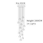 Crystal Ball Chandelier: Modern LED Stair Chandelier for Living Room and Kitchen