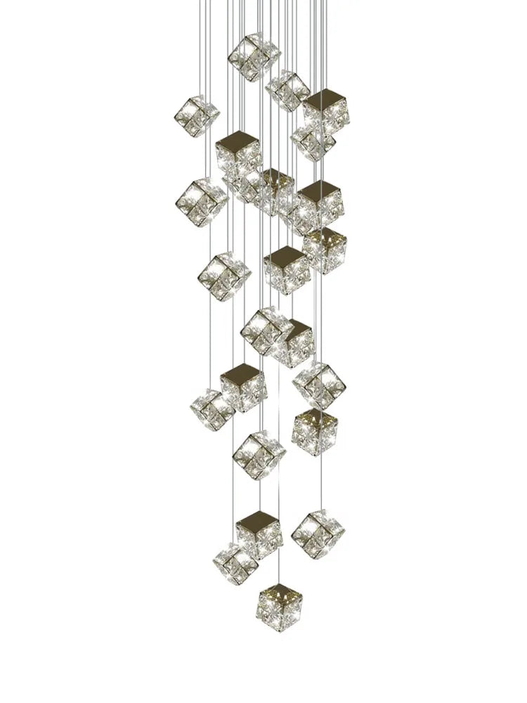 Crystal Modern Chandelier for Living Room Luxury Loft LED Lighting Staircase Chandelier